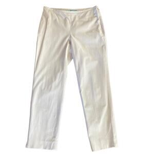 J. McLaughlin Khaki Cotton Ankle Pants Flat Front Career Office Work Wear Size 2